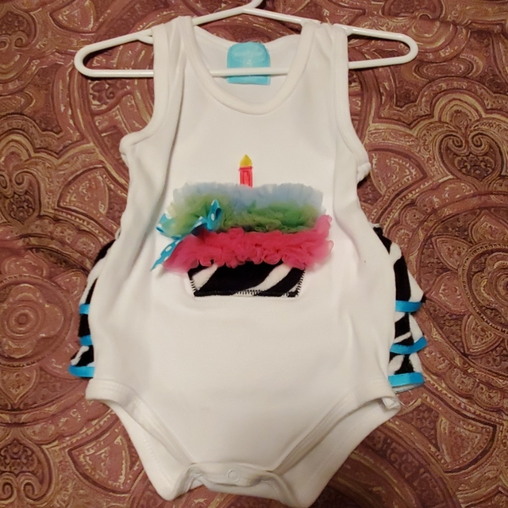 MudPie 1/2 birthday onsie